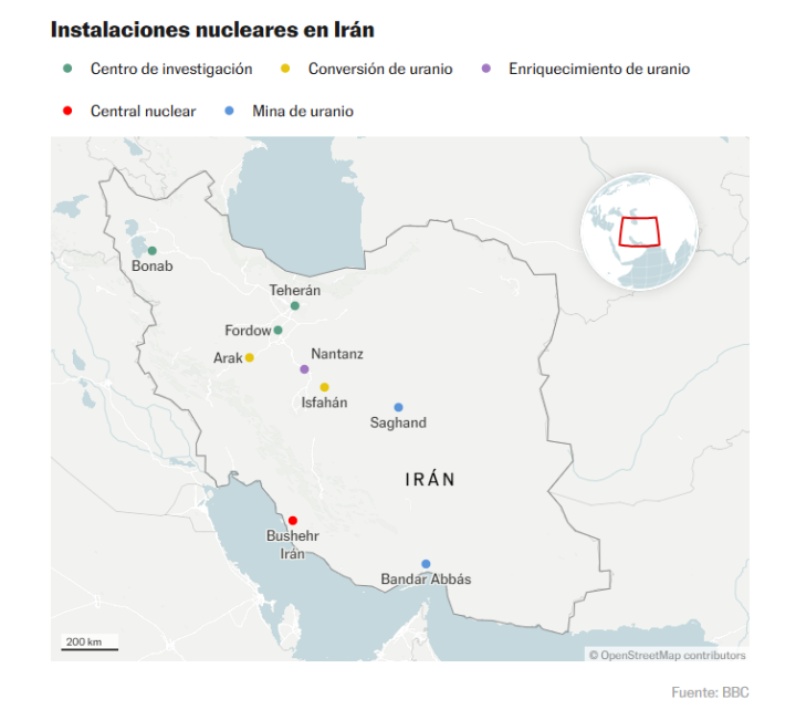 instalaciones nucleares iraníes