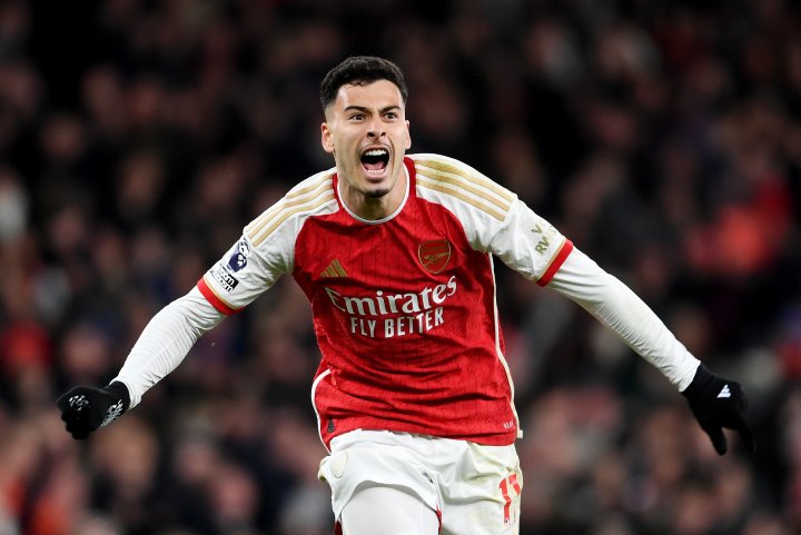 Martinelli celebrando un gol con el Arsenal