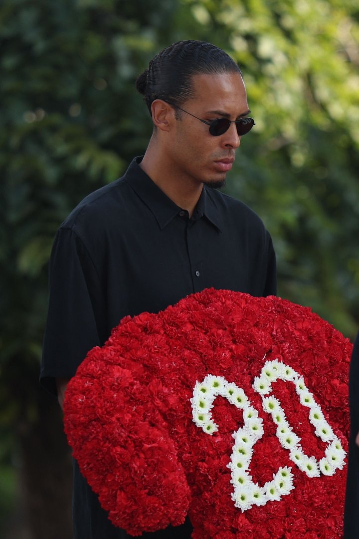 Van Dijk, durante el funeral y entierro de Diogo Jota