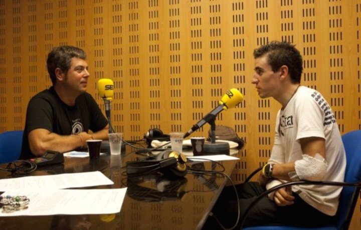 Imagen de archivo de Igor Antón y Kepa Junkera en un programa de la Cadena SER Euskadi