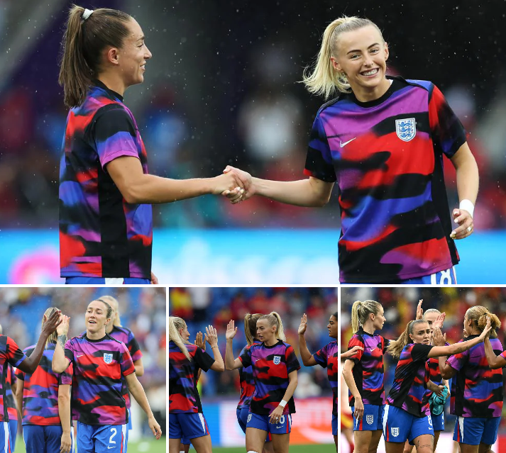 También, imágenes del calentamiento inglés