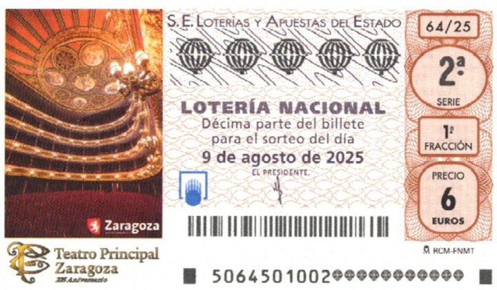 Décimo lotería 9 agosto