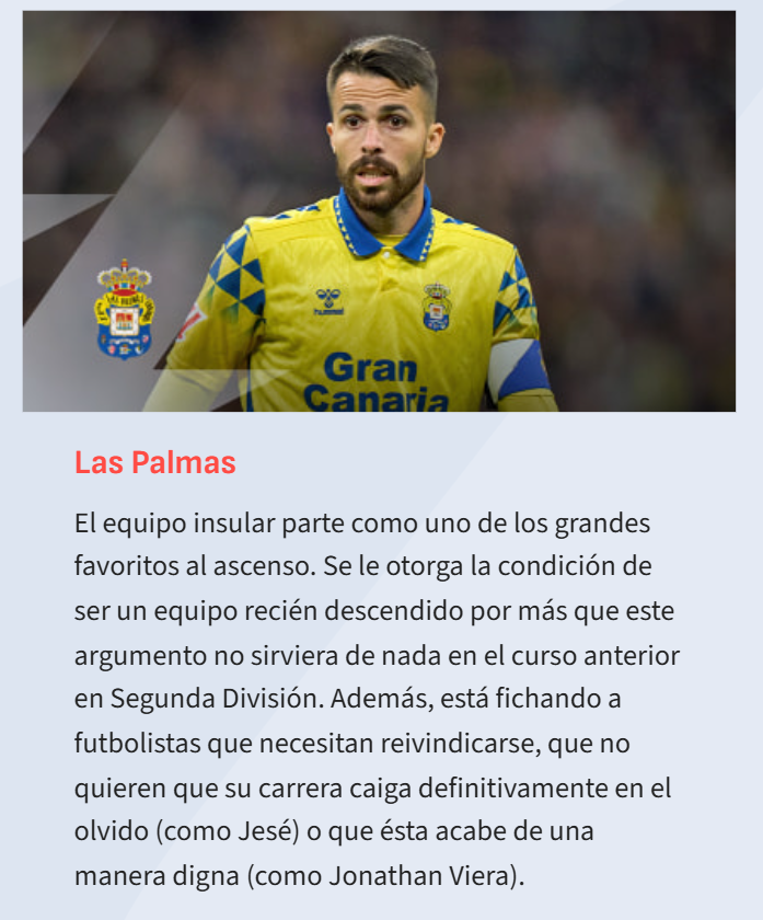 Un 'trocito' de la Guía de LaLiga Hypermotion de AS: Las Palmas