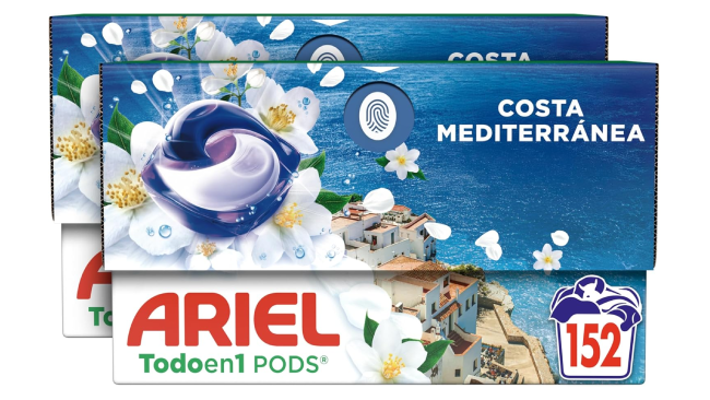 Detergente líquido en cápsulas Ariel Todo en 1