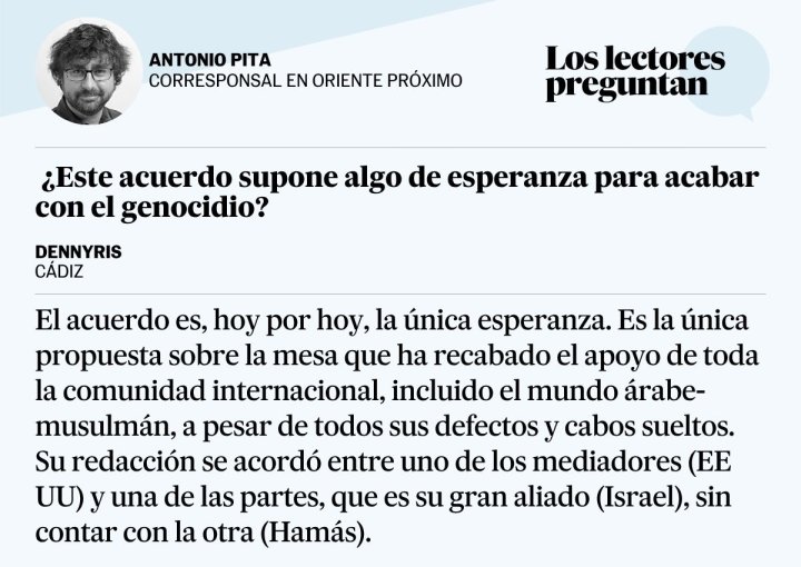 Los lectores preguntan | ¿Este acuerdo supone algo de esperanza para acabar con el genocidio?