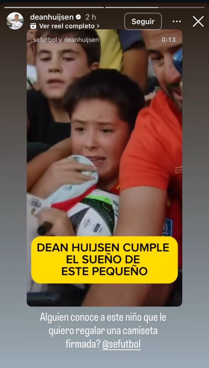 El gesto solidario de Dean Huijsen con un aficionado