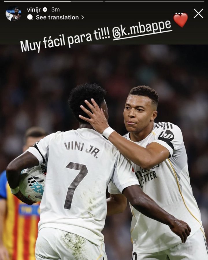 Vinicius elogia a Mbappé