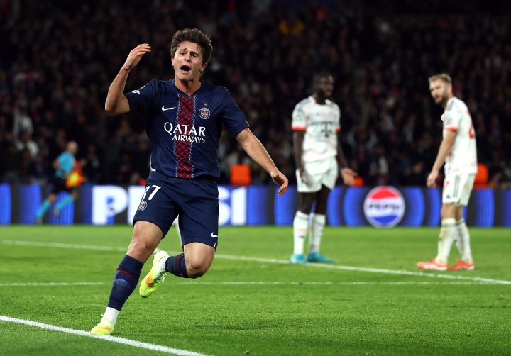 Neves celebra su gol al Bayern.