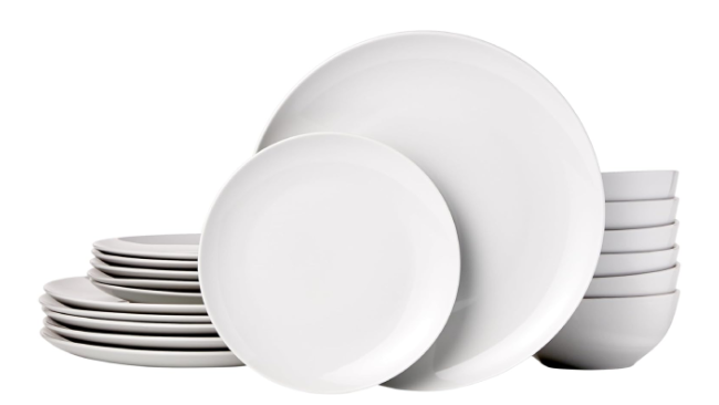 Vajilla Amazon Basics (18 piezas)