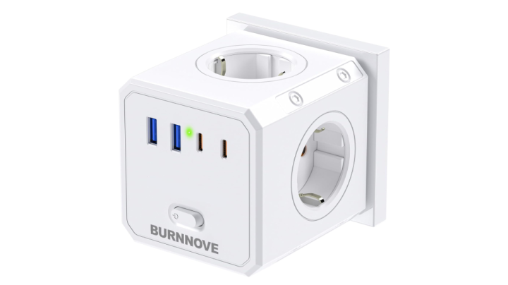 Enchufe de pared en forma de cubo 8 en 1