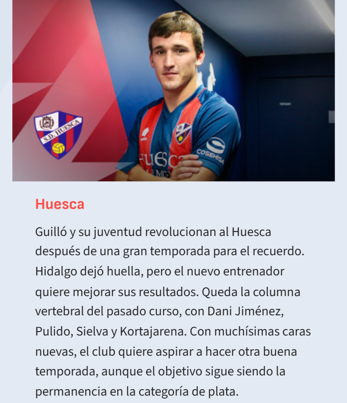 Y otro 'trocito' de la Guía Especial de AS de Segunda: SD Huesca