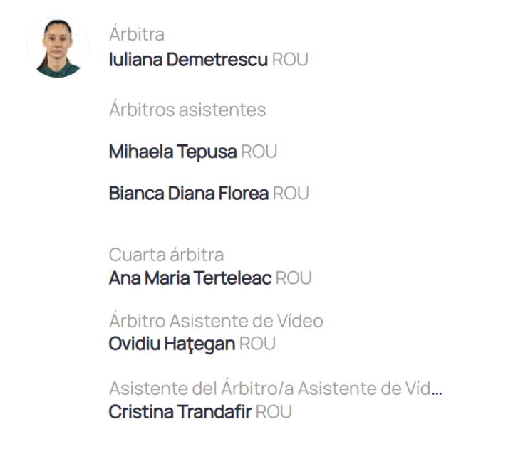 El cuerpo arbitral de hoy