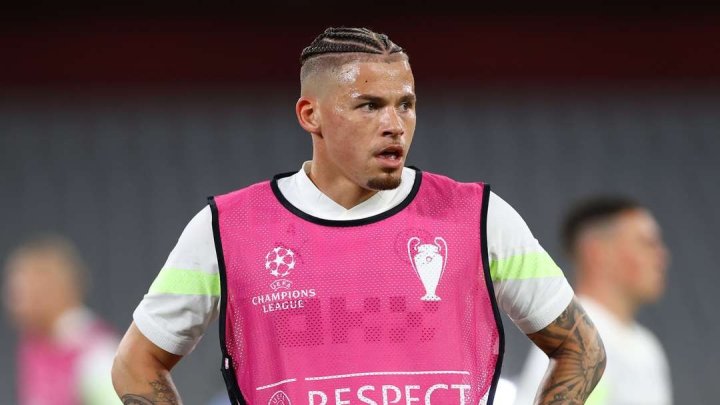 Soccer Football - UEFA Champions League - Manchester City Training - Etihad Campus, Manchester, Britain - September 30, 2025 Manchester City's Kalvin Phillips with teammates during training Action Images via Reuters/Ed Sykes