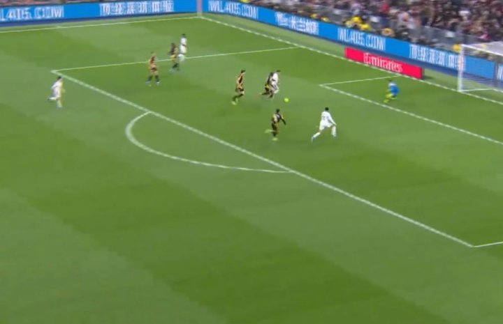 La doble ocasión clarísima del Real Madrid