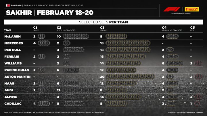 Neumáticos F1 Test Bahréin Semana 2
