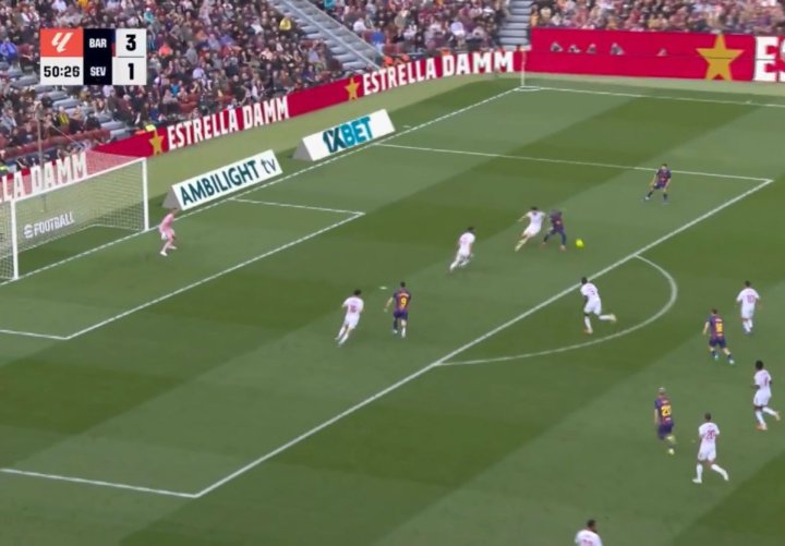 Las imagen del 4-1 de Raphinha para su hat-trick