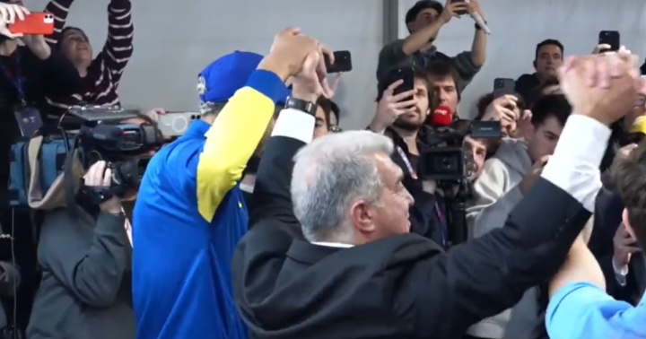 Laporta con Gavi y Araújo