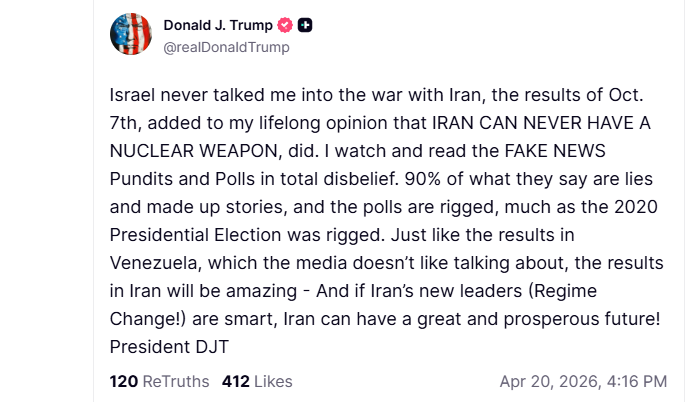 Trump niega que Israel le convenciera de entrar en guerra con Irán