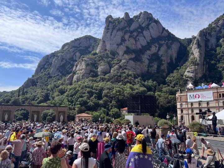 Expectación por el Papa en Montserrat