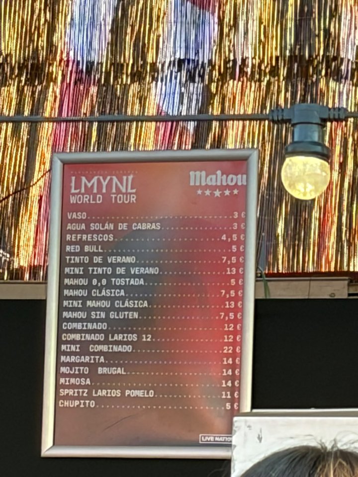 Precio de las bebidas en Macondo Park