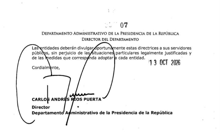 6:53 | Gobierno emitió circular para que funcionarios de las entidades “asistan normalmente a sus lugares de trabajo”